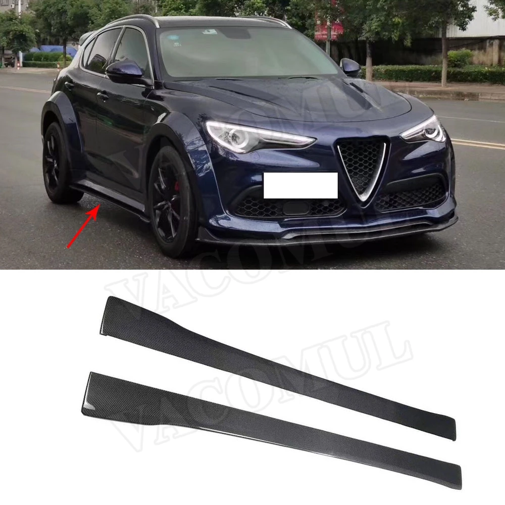 Автомобильные боковые юбки из углеродного волокна фартуки для Alfa Romeo Stelvio 2017 2018