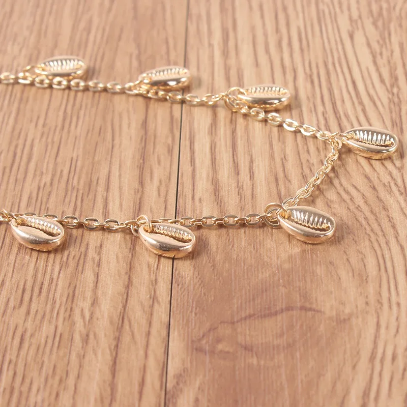 Женская мода Золотая оболочка Кулон ножной браслет в богемном стиле ретро