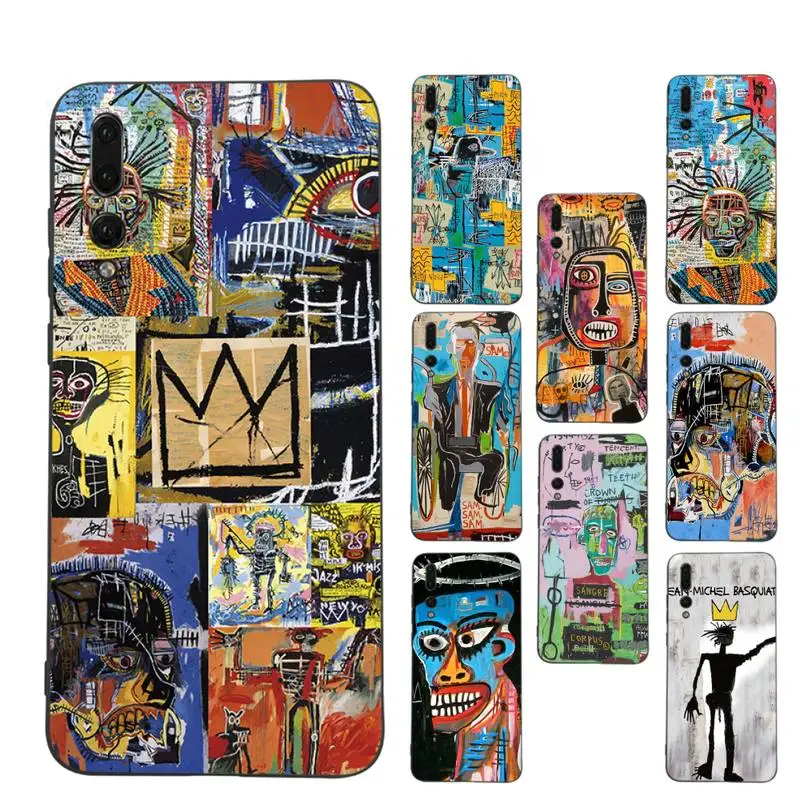 

Jean Michel Basquiat Art Graffiti Phone Case Soft Silicone Case For Huawei P 30lite p30 20pro p40lite P30 Capa
