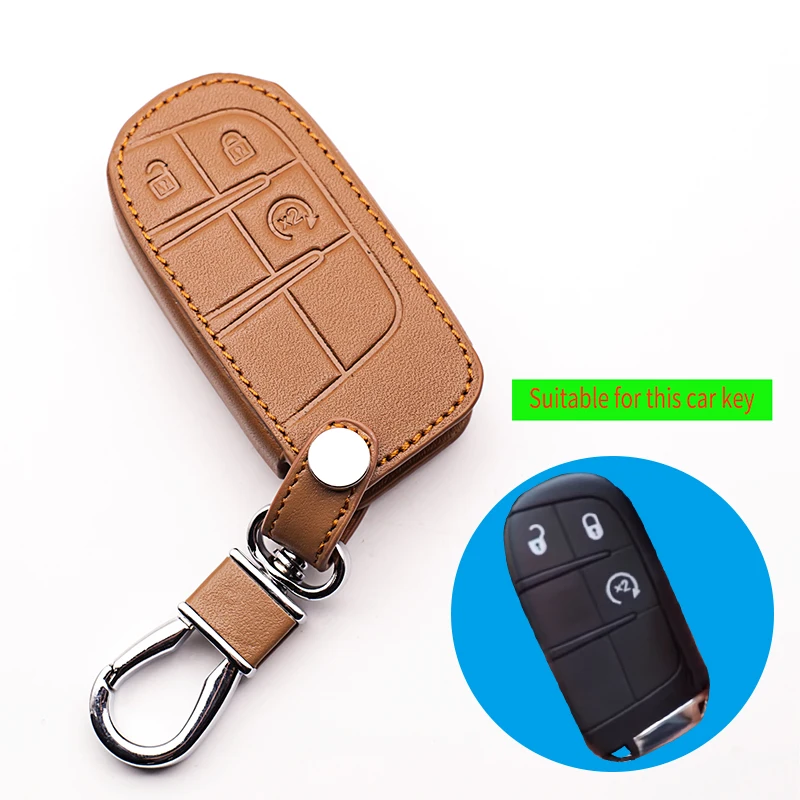 Горячая Распродажа кожаный чехол для автомобильного ключа Dodge Дротика journey Fiat Jeep
