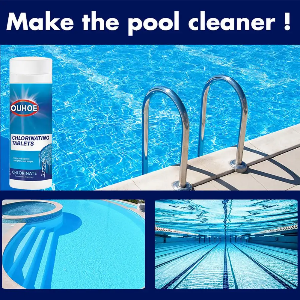 Pool 100pcs/bottle of swimming pool tablets Instant foaming foam cleaner Disinfecting chlorine pads High efficiency and safety | Спорт и