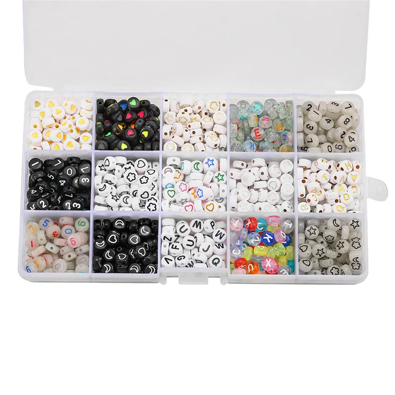 

Комплект Шариков из бусин и букв алфавита в форме сердца для самостоятельного изготовления браслетов и ожерелий, аксессуары для ювелирных ...