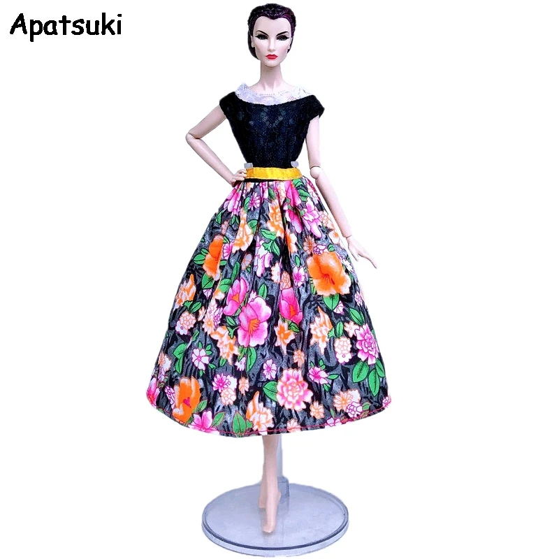 

Colorful Floral Countryside Fashion 1/6 Doll Clothes For Barbie Doll Outfits Party Gown Princess Party Dress Dolls Accessories