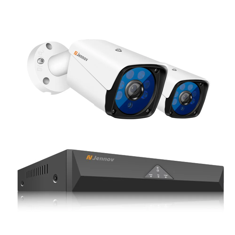 Jennov 5MP 4CH CCTV камера Scurity система Комплект IP Видеонаблюдение наружный видео мониторинг DVR AHD камера Удаленный просмотр P2P HD - Цвет: Черный