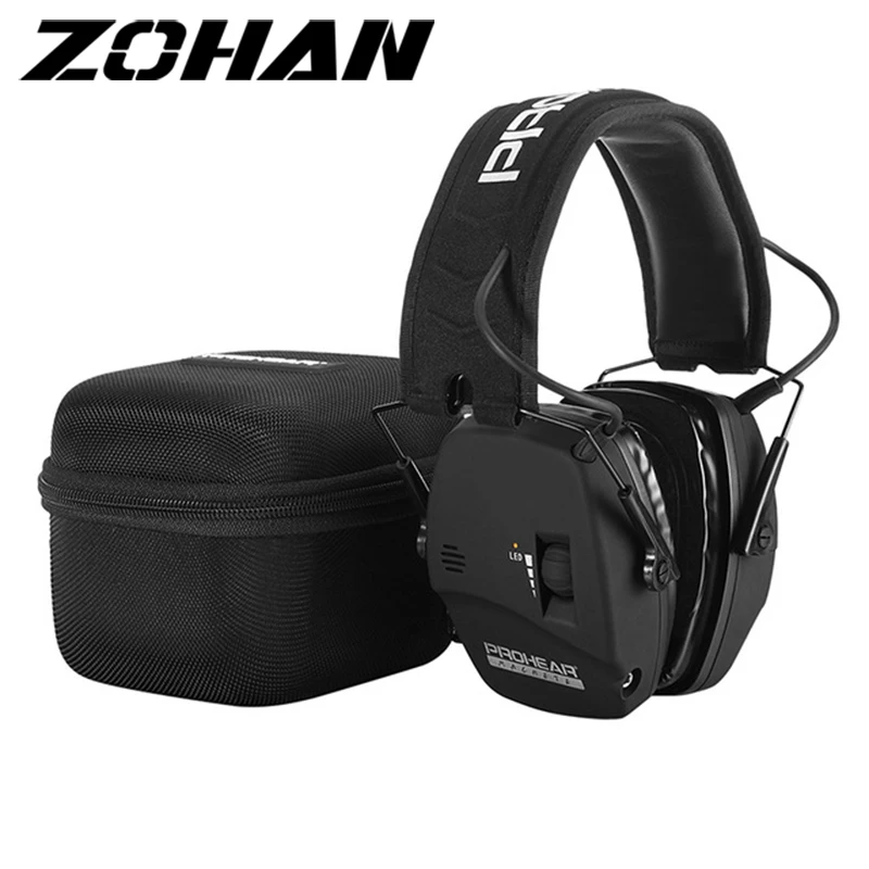 

ZOHAN Ear Protection Muffs Noise Cancelling Sound Amplification Headset Low Profile Headphone Led LIght for Shooting and Hunting