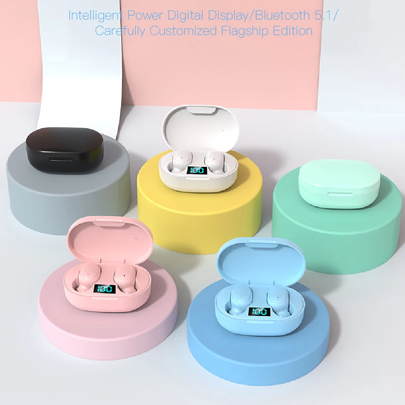 

BOHM New E6s Smart Digital Display Bluetooth Headset Wireless Mini HIFI Headset Stereo in-Ear Waterproof Sports Earphone