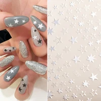 1pcs lovely stars geometry 3d nails art sticker goldsilverrose gold ornaments self adhesive sliders manicure accessories new