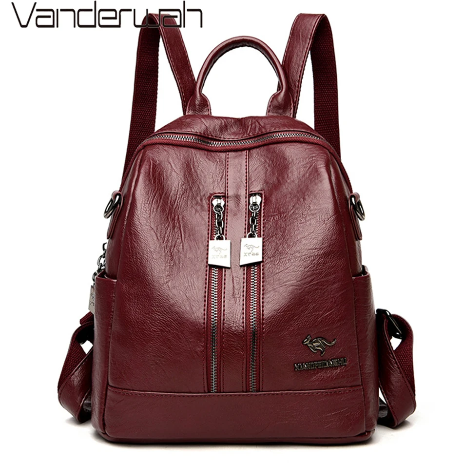 Кожаные дизайнерские рюкзаки высококачественные для девочек роскошные женские