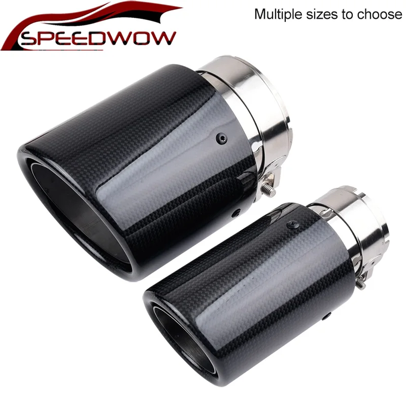 

SPEEDWOW Stainless Steel Universal Exhaust Tip Matte Black Auto Styling Modification Muffler Tail Pipe Car Accessories