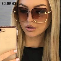 oversize square sunglasses women driving shades men luxury sun glasses brand designer web celebrity female eyewear bee sunglass