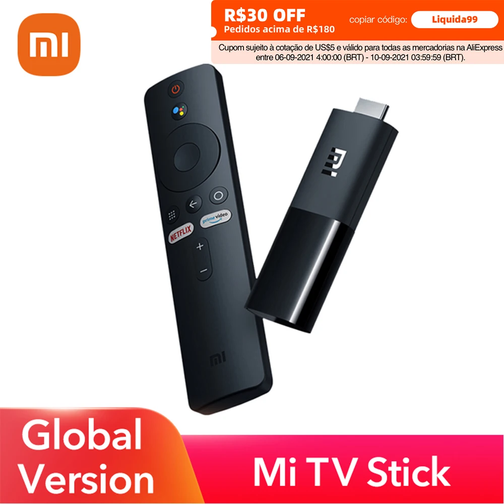 

Global Version Xiaomi Mi TV Stick Android TV 9.0 4-core 1080P HD Dual Decoding 1GB RAM 8GB ROM Google Assistant Netflix Wifi 5