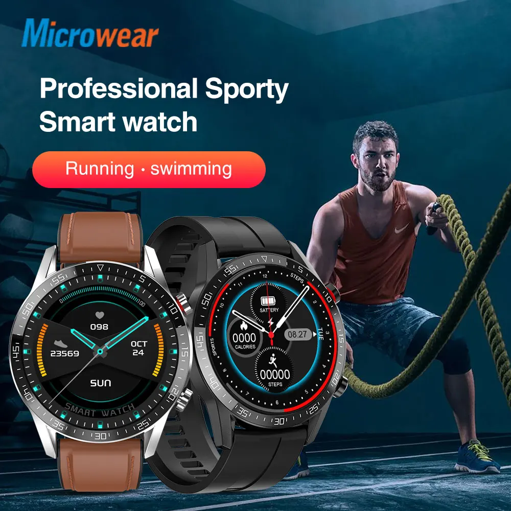 

Microwear G5 Smart Watch Men IP68 Waterproof ECG Heart Rate Blood Pressure 354*354 Resolution For IOS Android VS L16 Smartwatch