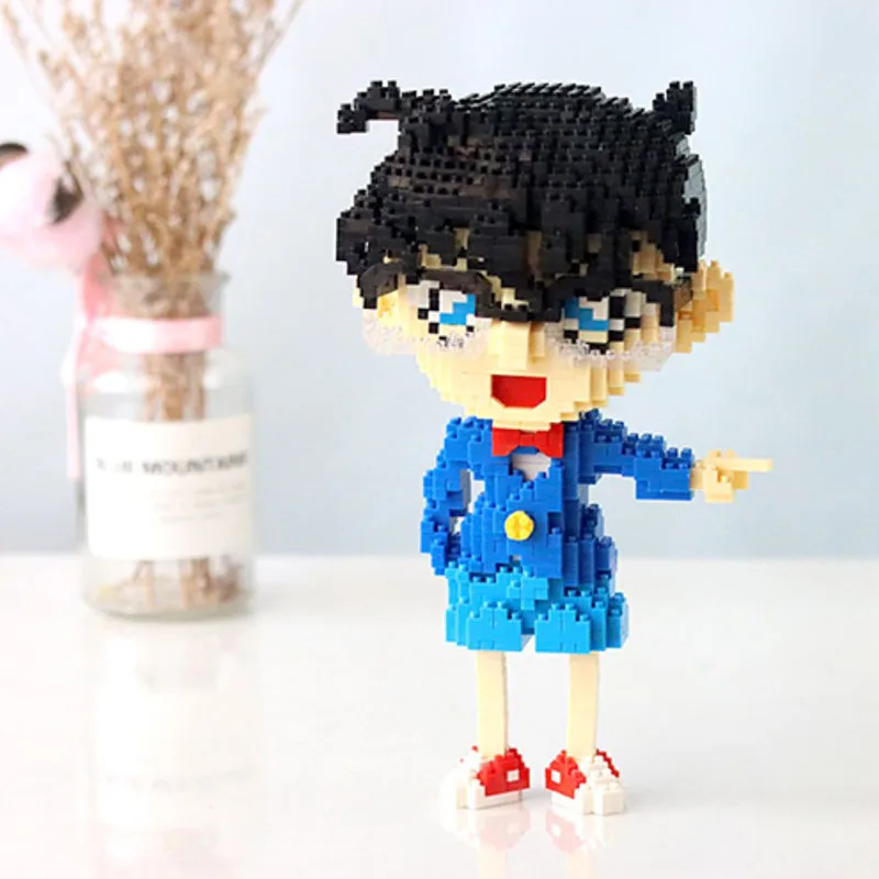 

1568pcs Micro Diamond Building Blocks Conan Japanese Anime Figures 3D Model Mini Bricks Toys for Children Brithday Gifts