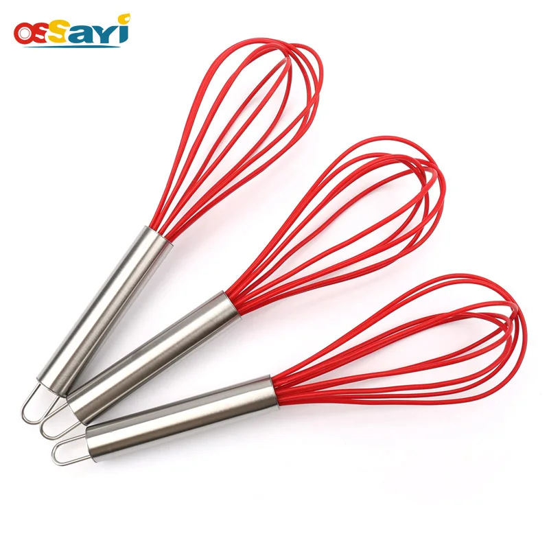 

1Pcs Silicone Egg Beaters Kitchen Tools Food-Grade Silicone Hand Egg Mixer High Quality Stainless Steel Handle Egg Stiring Tools
