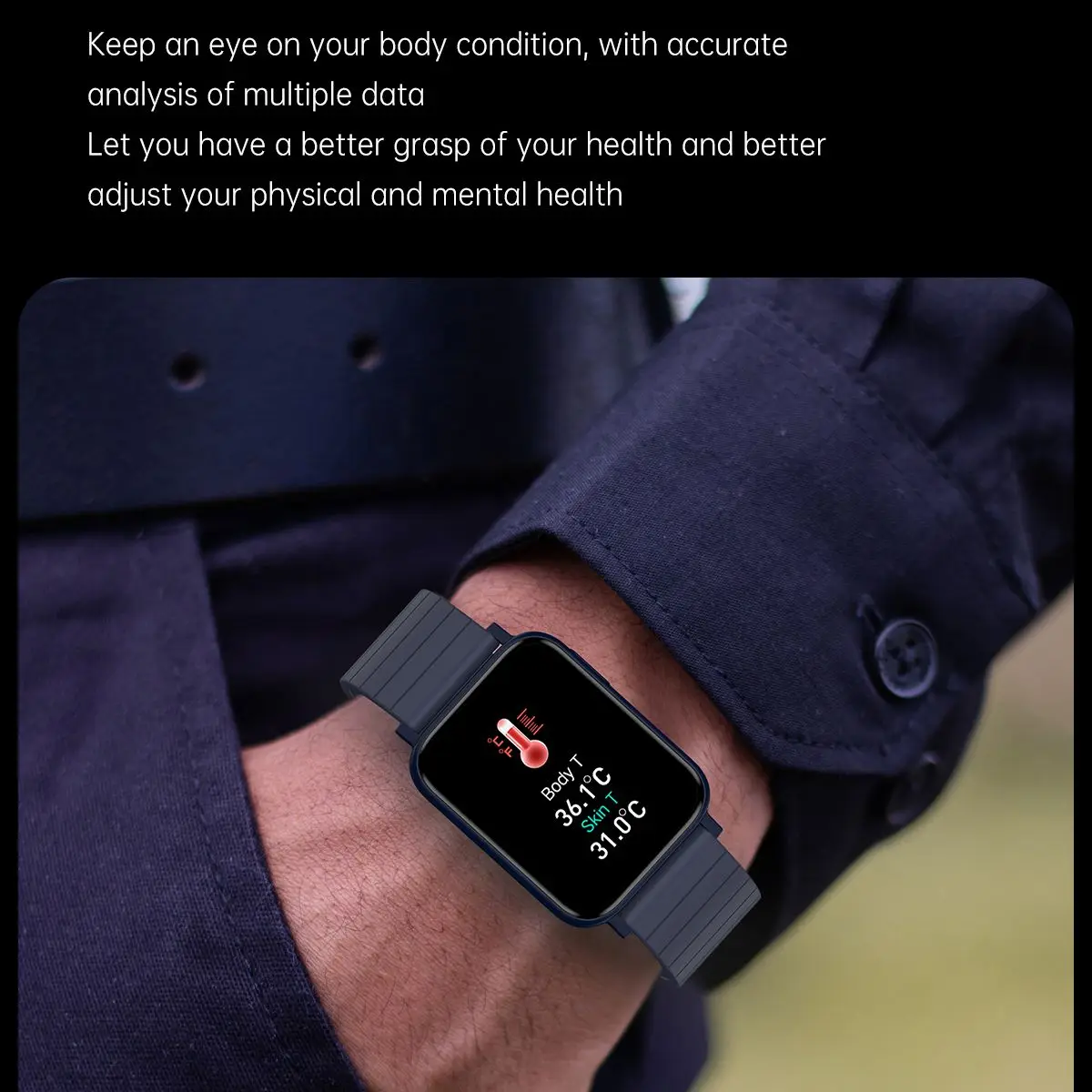 body temperature measurement smart watch men women smartwatch heart rate monitor sport fitness information reminder free global shipping