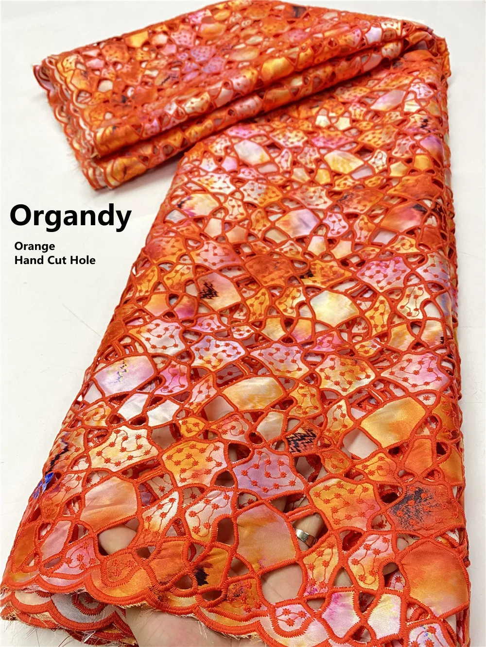 

XIYA High Quality Purple Embroidery Styles Wholesale Organza Lace Fabrics Cord lace Handcut Hole Dress Laces For Wedding 3827B