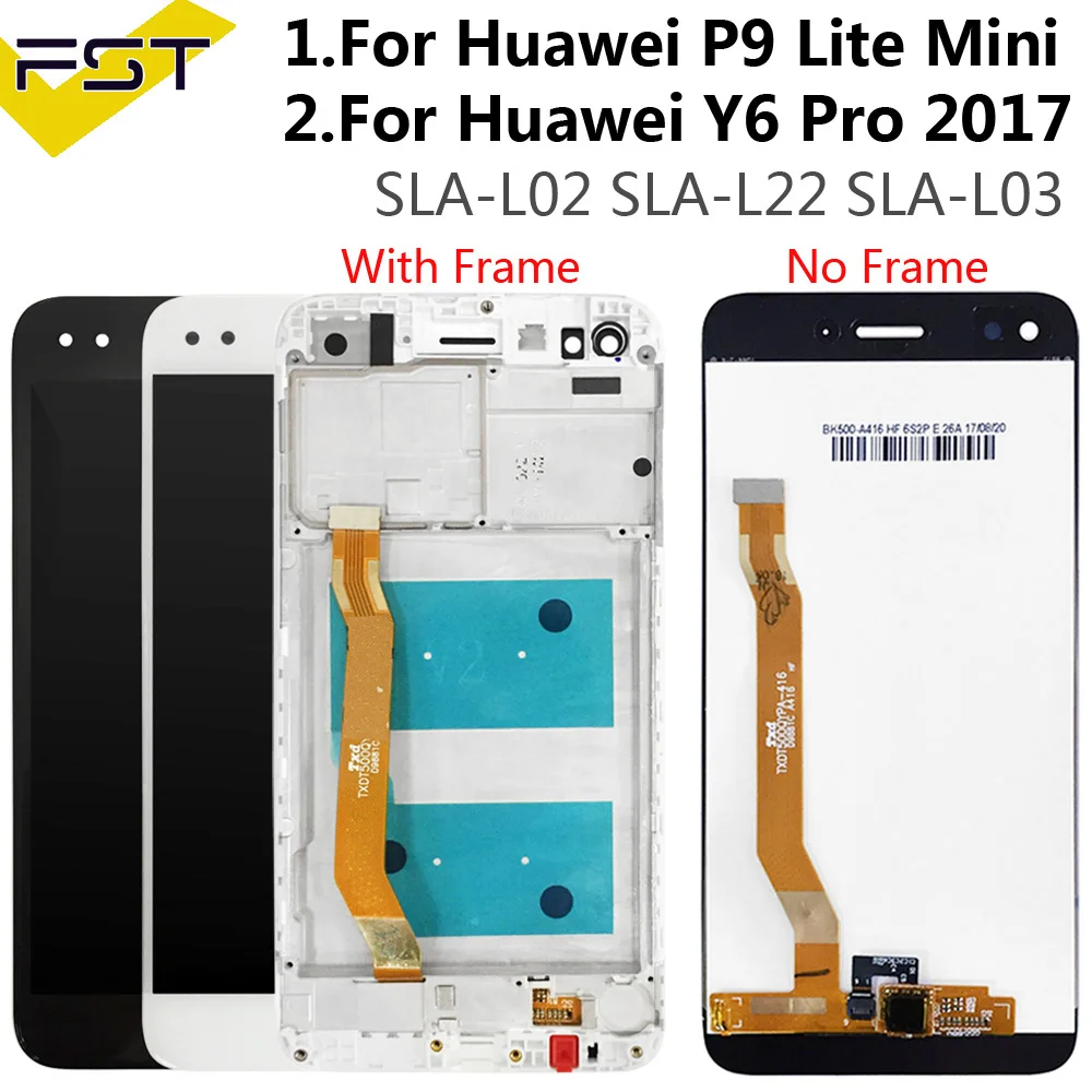 Pantalla LCD táctil para Huawei P9 Lite mini, con Marco, SLA L02, L22, L03, 2017