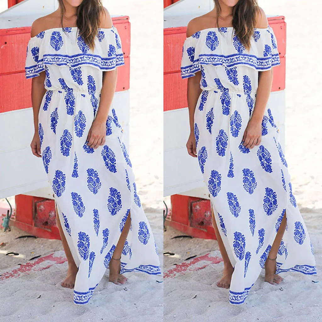 Женское длинное вечернее платье в стиле бохо Пляжное летнее Сарафан|Женские