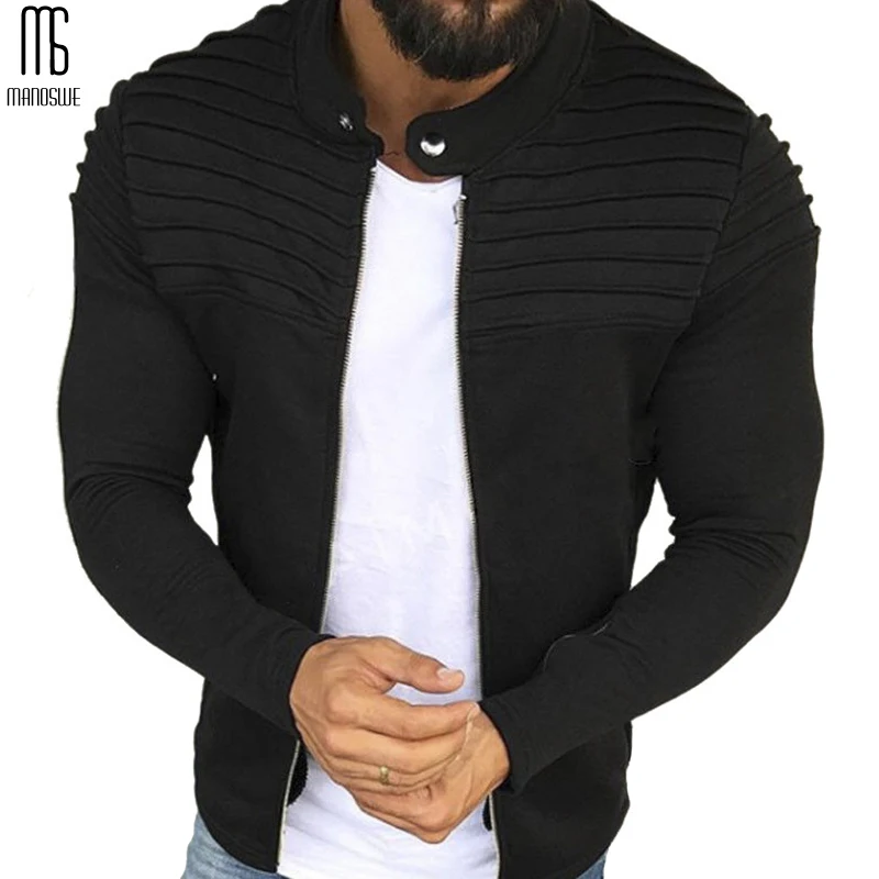 Мужская спортивная куртка Manoswe однотонный Повседневный кардиган на молнии с