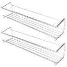 Настенный держатель для специй из нержавеющей стали, 2 шт., кухонный стеллаж для хранения, полка для приправ (серебристый)