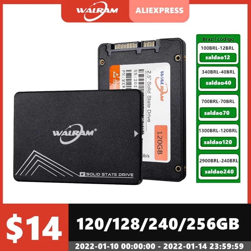 Внутренний твердотельный накопитель для ноутбука WALRAM SSD 1 ТБ 120 ГБ 240 480 2 HDD 5 дюйма