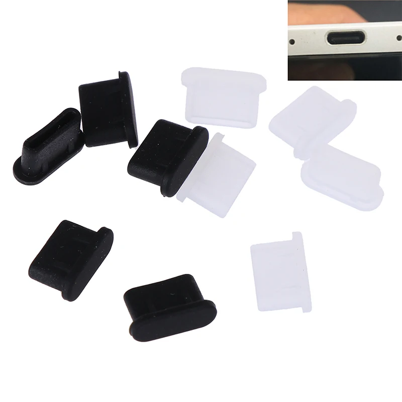 

1pc/5pcs Dustproof Cover Cap Jack Charger Plug USB Type-C Port Anti-dust plug For Mobile Phone