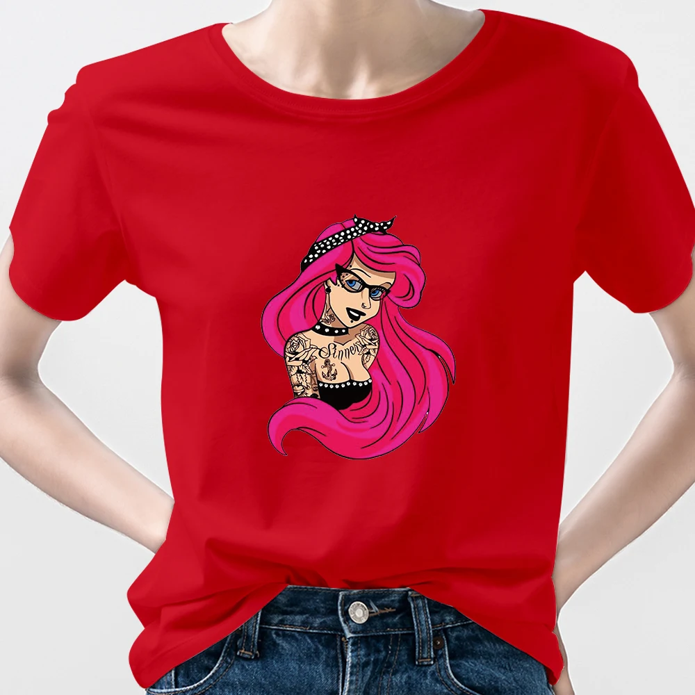 

Ariel Ropa Soft Girl Disney Princesses Aesthetic T-Shirts Tattooed E Girls Sexy T Shirts Punk Ropa Tumblr Mujer Harajuku Y2k