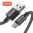 Suntaiho usb кабель micro usb cable провод для зарядки micro usb кабель для зарядки микро usb Зарядное устройство адаптер 2.4A шнур для зарядки телефона для samsung xiaomi LG huawei Meizu нейлоновый  плетеный