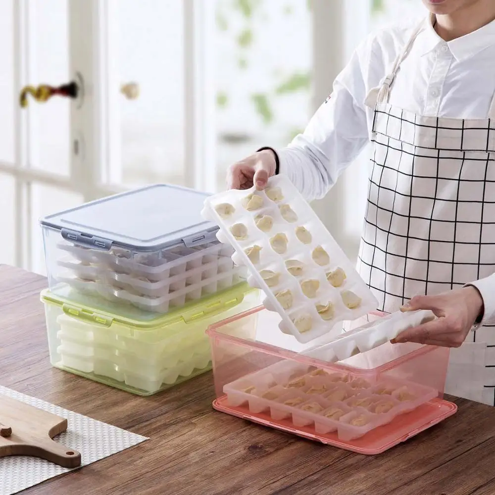 Трехуровневый пластиковый контейнер для хранения в холодильнике на 54 жилы