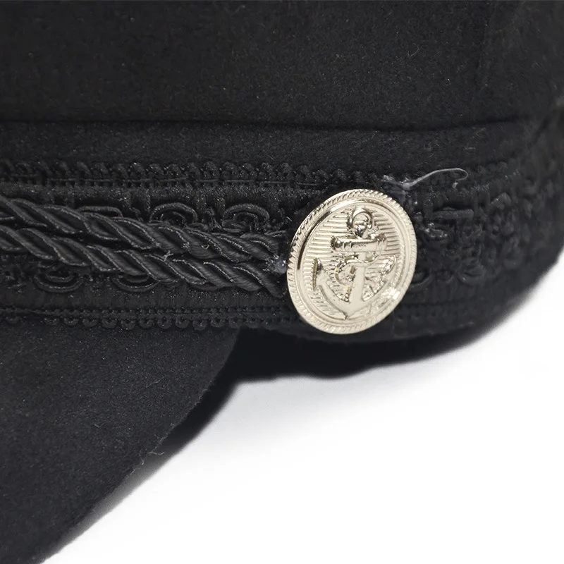 

Spring cap Autumn fashion women's wool hat British style warm retro newsboy caps military octagonal cap female visor caps