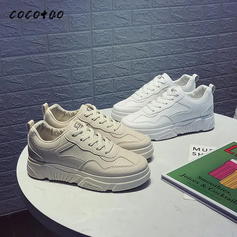 Женские кроссовки в Корейском стиле летние белые на толстой подошве с юбкой