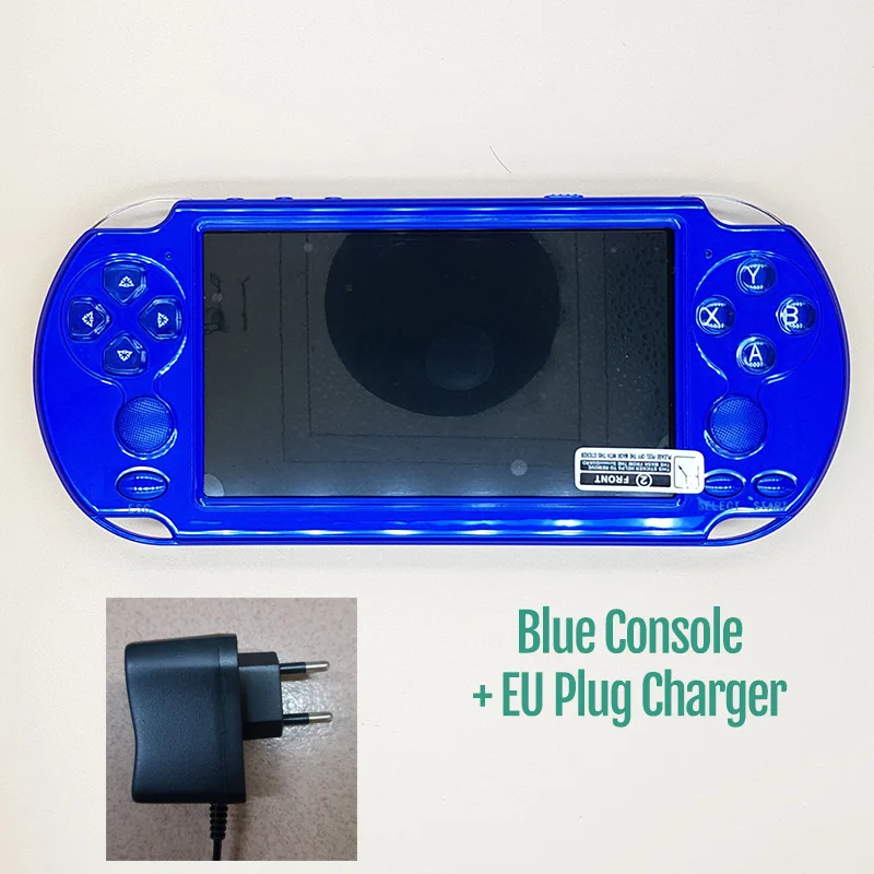Blue With EU Plug Новая видеоигровая консоль 5,1 дюймов 8 Гб встроенные 10000 Ретро игры для psp поддержка TF расширение портативный игровой плеер - Цвет: Blue With EU Plug