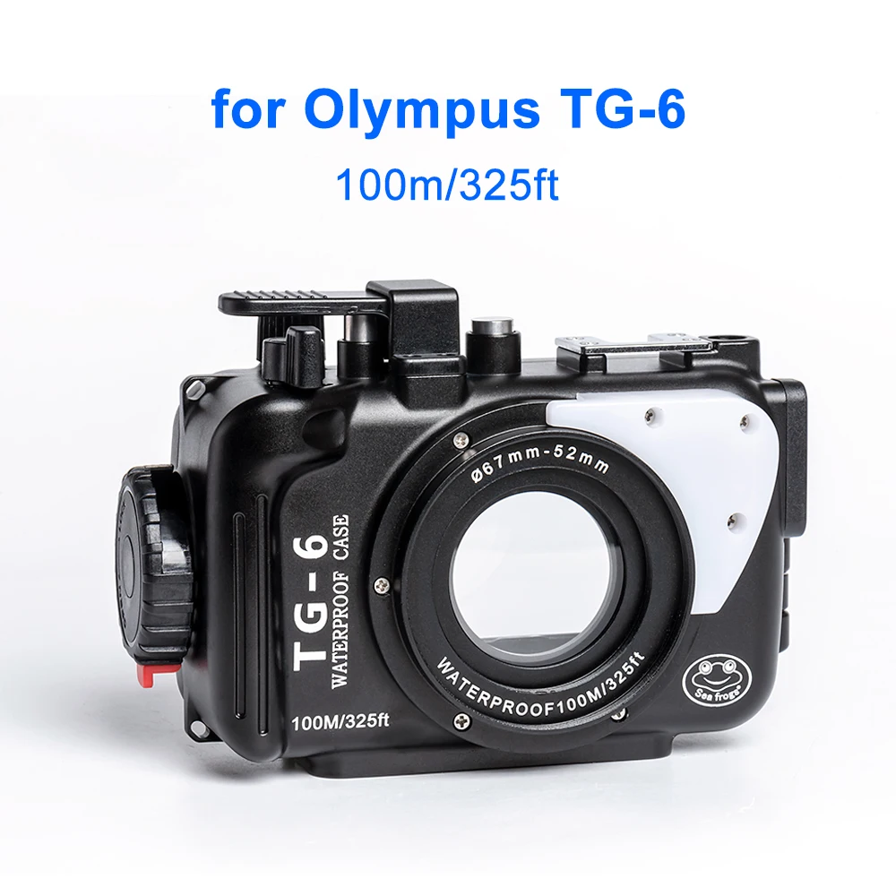 

Seafrogs 100m 325ft Underwater Diving Case Aluminum alloy Waterproof Camera Housing for Olympus TG-6 TG6 Camera