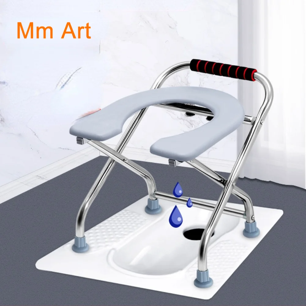 

Elderly Toilet Mobile Toilet Foldable Chair Pregnant Women Chair Domestic Toilet Stool Squatting Stool Changed to Sit Artifact