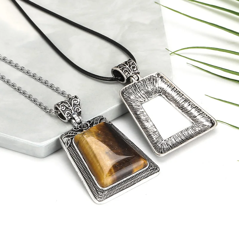 JD большой размер тигр глаз камень натуральный кулон мужчины для ожерелья