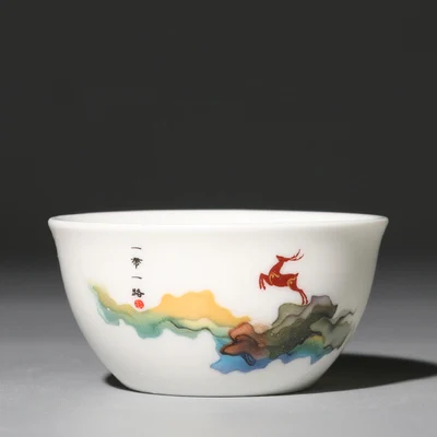 Керамическая овечья Толстая Нефритовая чайная чашка белая фарфоровая домашняя