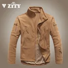 Мужская теплая флисовая тактическая куртка, однотонная повседневная куртка на молнии с воротником-стойкой, уличная ветрозащитная куртка в стиле милитари