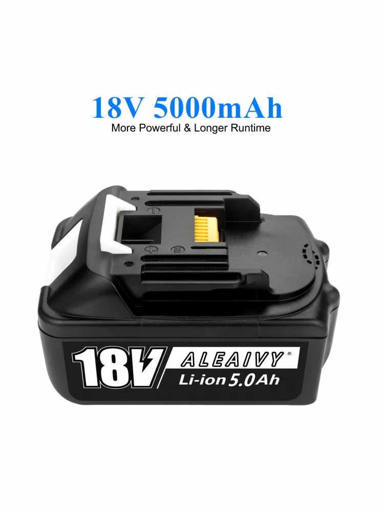 

Original 18V 5.0Ah Rechargeable Battery Li-Ion Battery Replacement Power Tool Battery for MAKITA BL1880 BL1860 BL1830+3A Charger