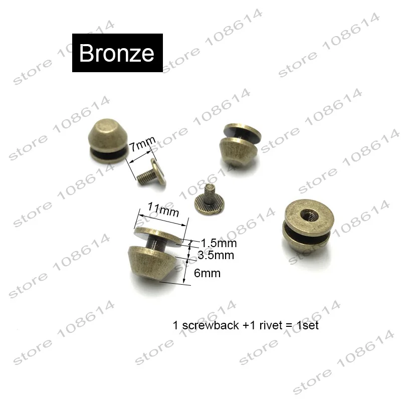 H10mm с плоским верхом шипы screwback кошелек кошачьей головой Сумки из натуральной