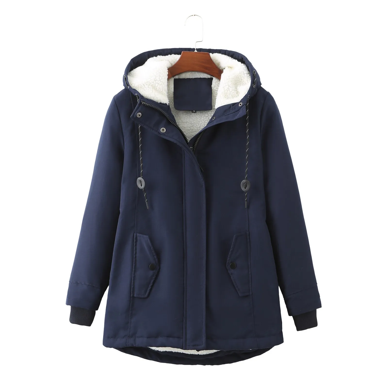 

Plus Velvet Corduroy Hoodie Jacket Coat Women Zipper Button Hooded Female Autumn Winter Warm Casual Vogue Plus Size Overcoat