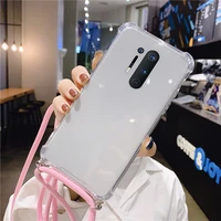 ultra thin lanyard silicone phone case for oneplus 9 8 7 t pro 6t 6 5 luxury necklace rope cover for oneplus 8 7 6 t strap coque