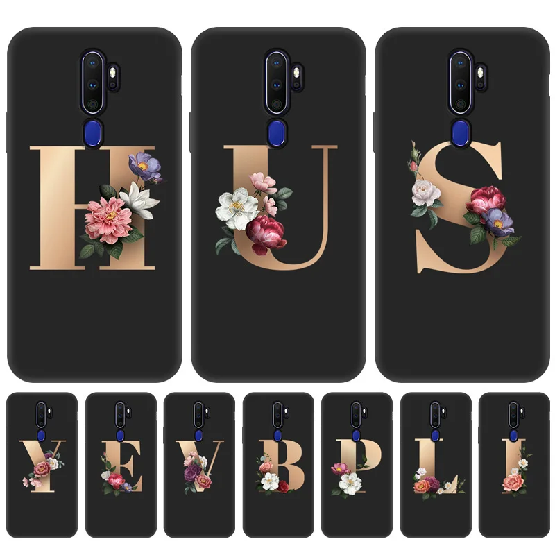 

Soft Silicone Fundas For Oppo A53 2020 Case Initial Letter Phone Cases OPPO A9 2020 A5 A31 A59 A52 A72 A92 A91 A5S A3S F11 Cover