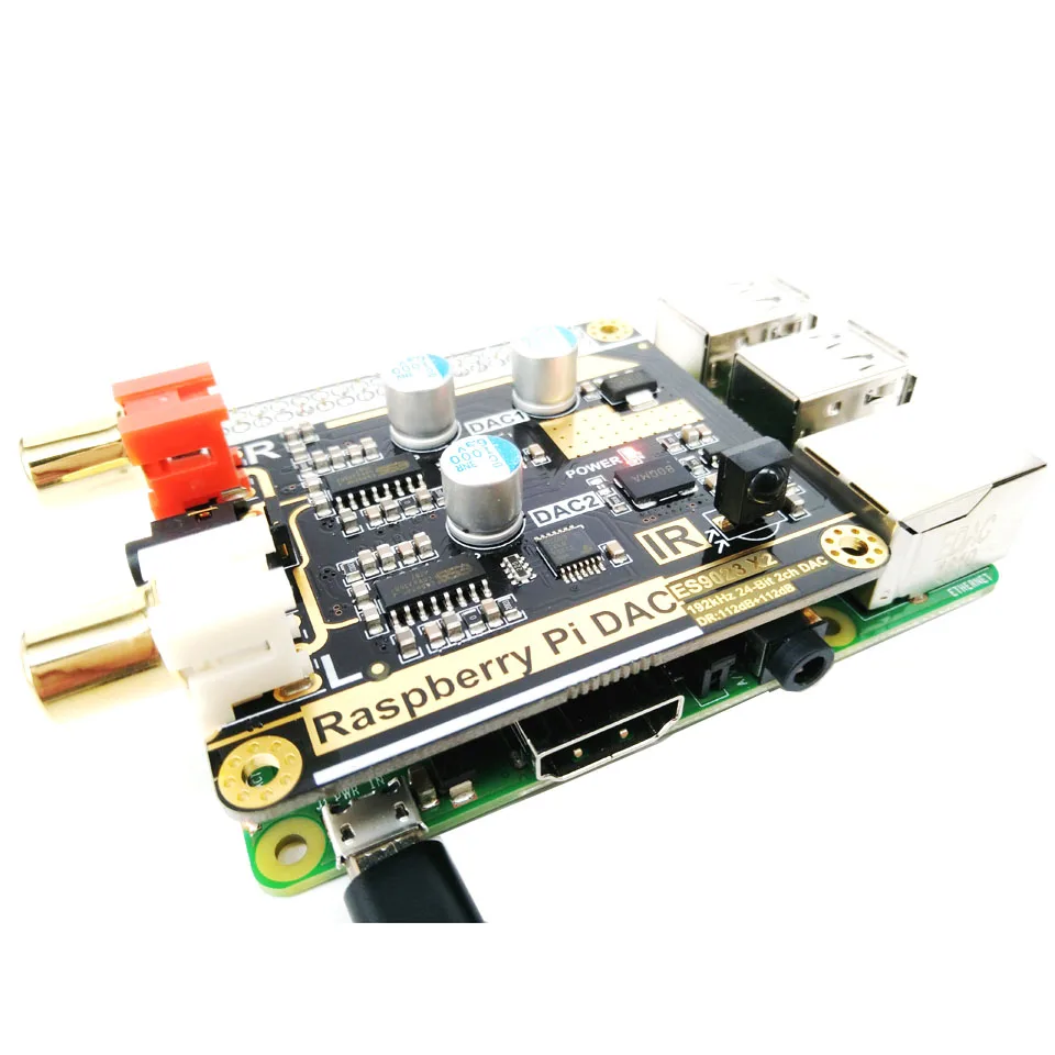 Raspberry Pi DAC 3B + Hi Fi Двойной ЦАП декодирования I2S Volumio Moode с выходом 5V DC источник