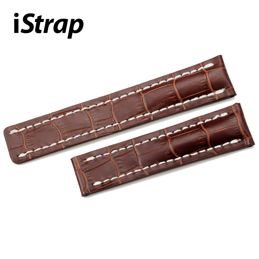 

iStrap 22mm Watch Band Genuine Leather Watchbands Strap Watch Accessories for Breiting Watch