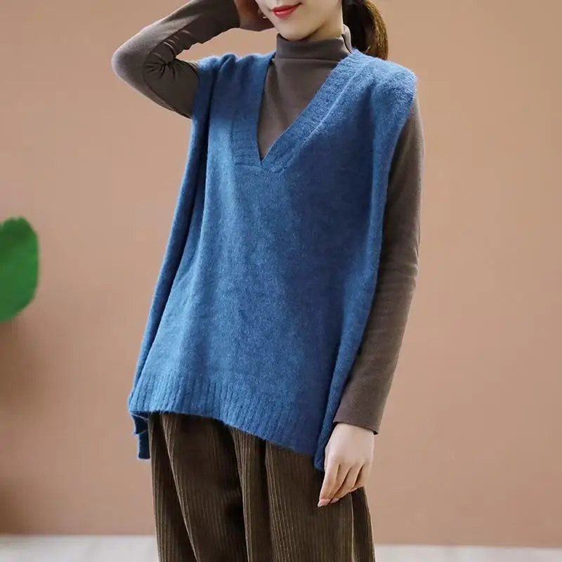 Пуловер свитер жилет женский осенне-зимний модный Повседневный Свободный