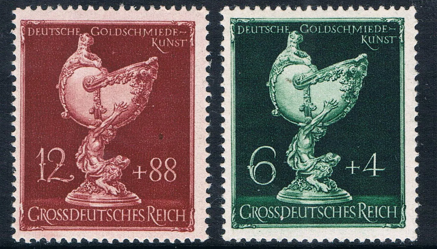 

2Pcs/Set New Germany Post Stamp 1944 Goldsmith Engraving Stamps MNH