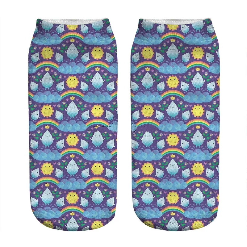 

Женские носки, кавайные носки с принтом веселых голубых водных духов, женские носки в стиле Харадзюку, веселые забавные новые милые подароч...