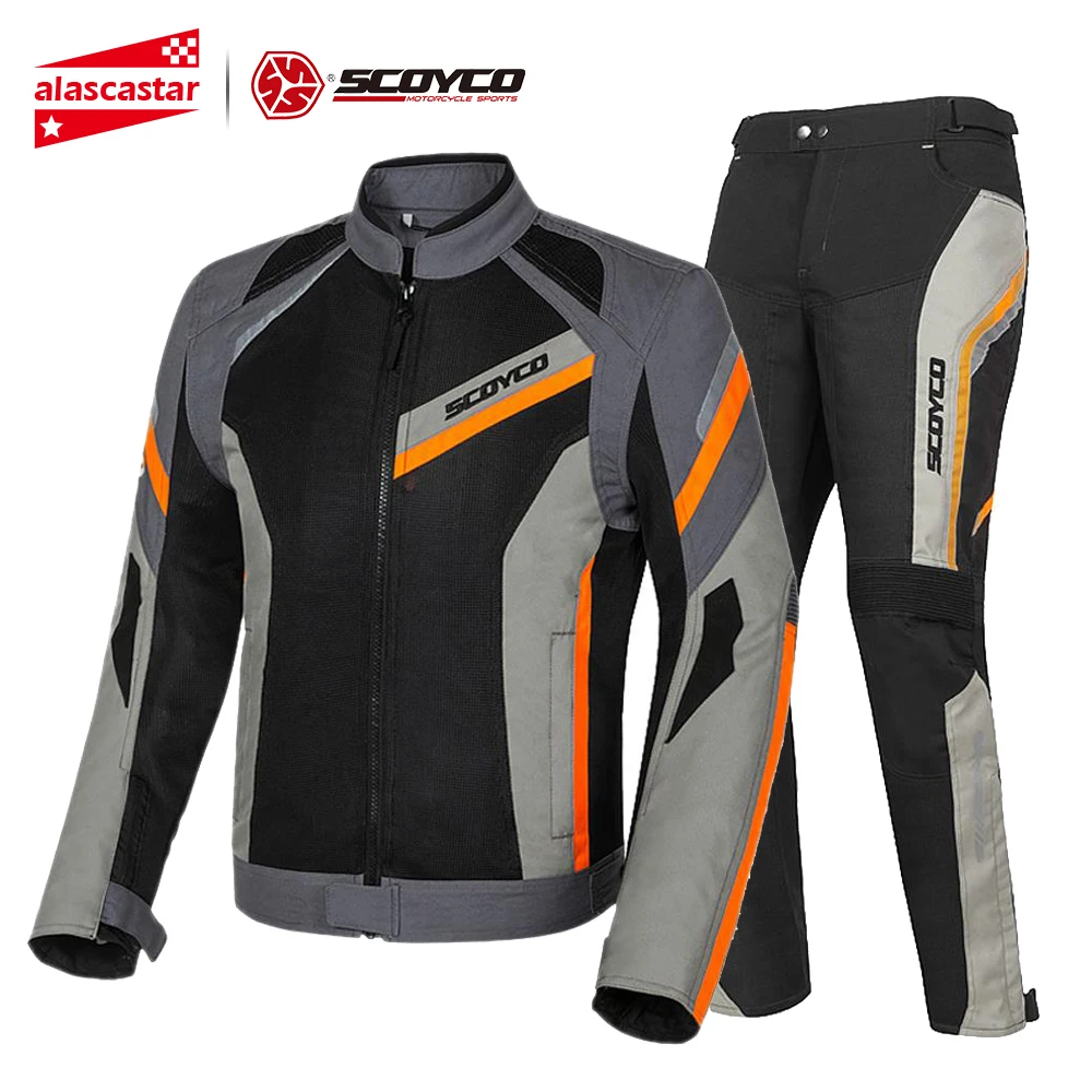 JK100 P065 Orange SCOYCO летняя мотоциклетная куртка мужская сетка Chaqueta Moto куртка Защитное снаряжение Светоотражающая мотоциклетная Защита Куртка для мотокросса - Цвет: JK100 P065 Orange