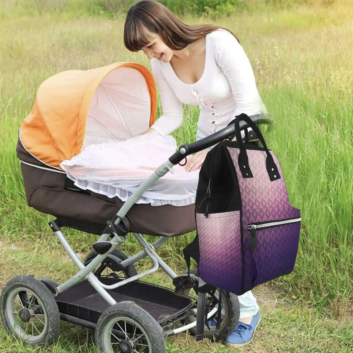 

Nappy Backpack Bag Mummy Large Capacity Stroller Bag Mom Baby Multi-function Waterproof Outdoor Travel Diaper Bags Free Shipping