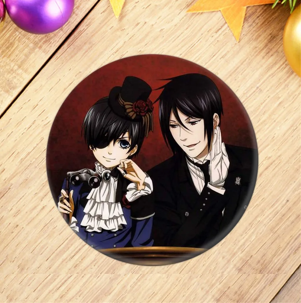 Аниме Черный дворецкий бейдж с дисплеем мультяшная фигурка металлическая